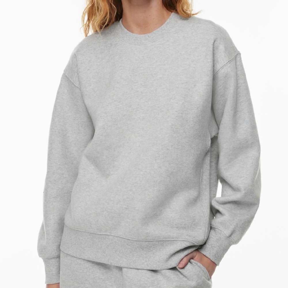 Aritzia Gray Crewneck Sweater with Ribbed Details
